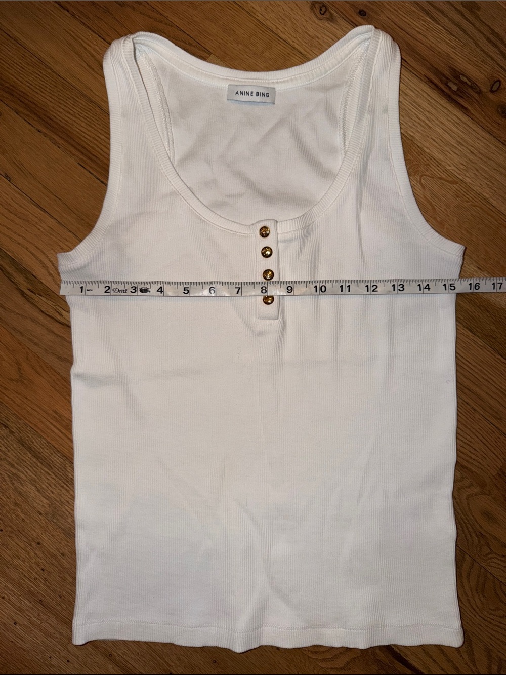 Anine Bing Alessia Tank Top in Ivory Size M - Picture 6 of 8